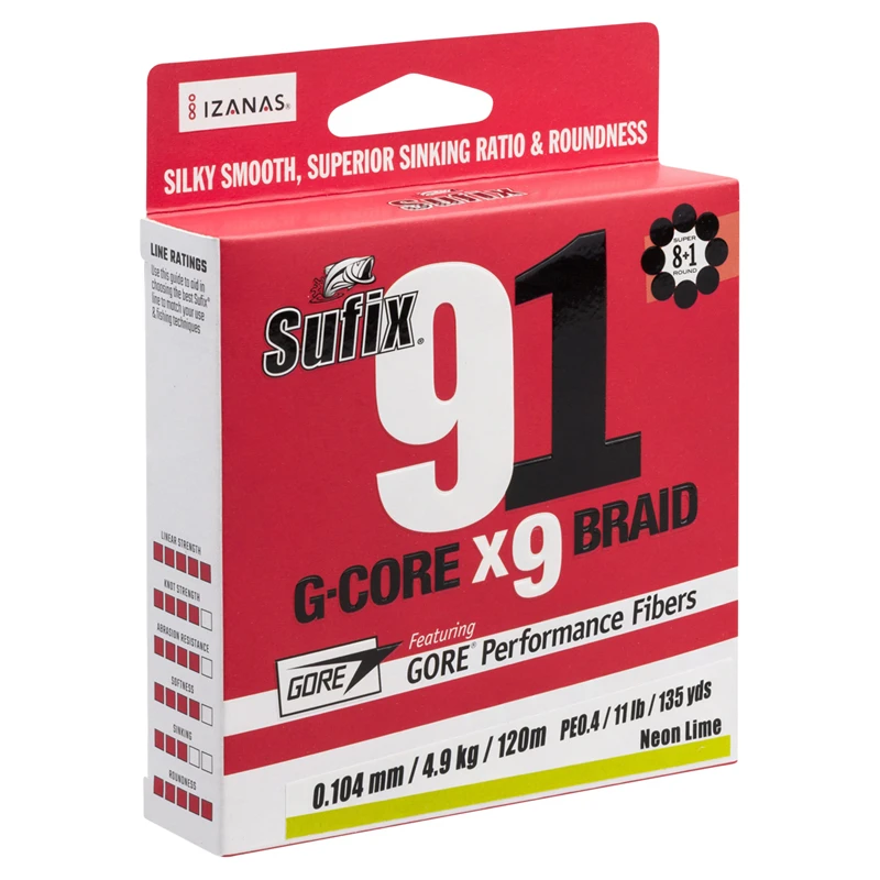 Sufix 91 Braid Neon Chartreuse 150m 1 Sufix 91 Braid Neon Chartreuse 150m
