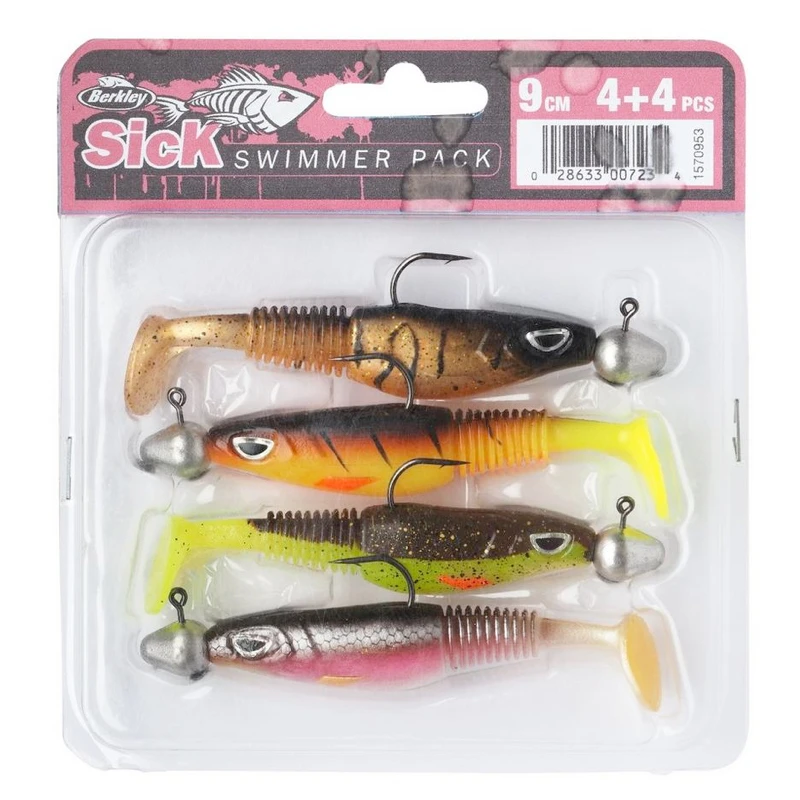 Berkley Sick Swimmer 9cm 4pc Pre-Rigged Bismuth 1 Berkley Sick Swimmer 9cm 4pc Pre-Rigged Bismuth